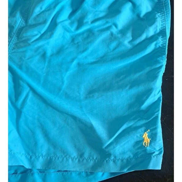 Polo Ralph Lauren Swim Shorts Men’s Large Blue Yellow Nylon Drawstring Trunks - Picture 3 of 7